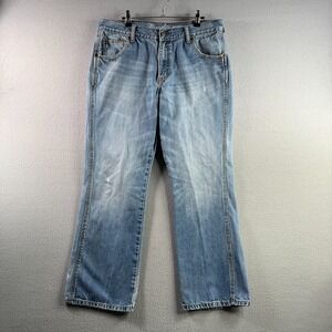 Wrangler Jeans Mens Fits 35x30 Blue Denim Retro Relaxed Boot Cut Cowboy Western